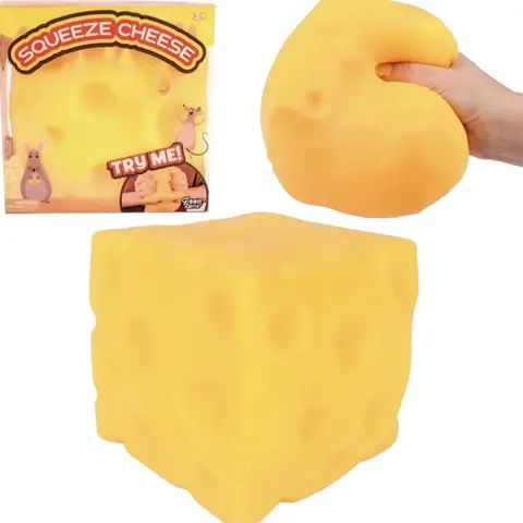 Jumbo Realistic Swiss Cheese Squishy Toy - Squishies Toys for Grown Ups, Non-Toxic Gentle Slow Bounce, Stretchable, Fidgets for Anxiety Stress Relief, Christmas Gifts for Kids, Sensory Needs Solutions