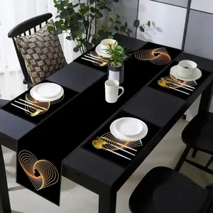 Elegant Heart Design Table Runner Set, Durable Heat-Resistant Placemats, Perfect for Valentine's Day, Anniversary, Wedding Decorations