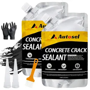 Concrete Crack Filler, Pro Cement Crack Filler, Crack Filler,Slab Concrete Crack Waterproof, Self-Leveling Driveway Crack Filler, Quick-Drying Sealing, Crack Filler Black-2 Pcs
