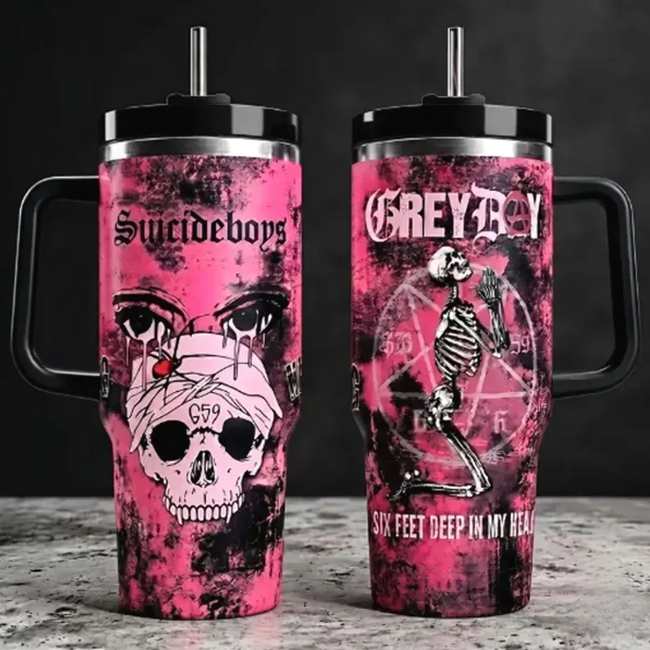 G Tour Tumbler 20oz 30oz 40oz, Graphic Insulated Stainless Steel Travel Cup with Handle & Straw, Reusable Drinkware for Everyday Use, Office, Gym & Travel, Stylish Gift for Fans