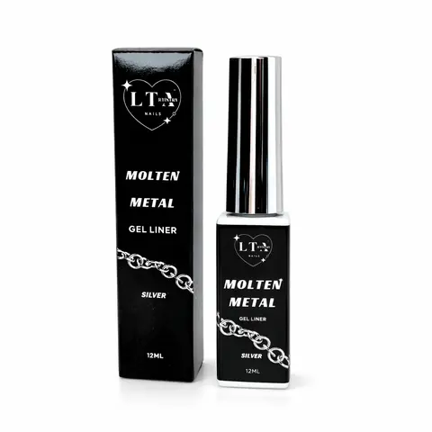 Metallic Silver Gel Nail Art Liner 12ml Ultra Pigmented for Precise Lines & Mirror Like Finish