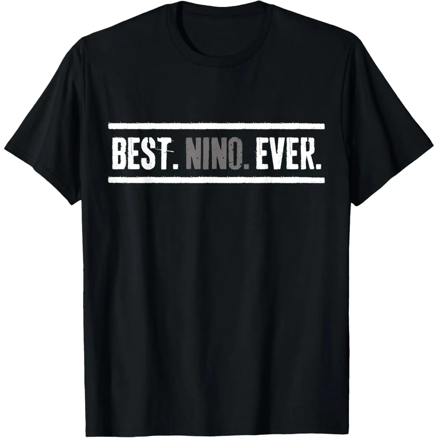Men's 100% Cotton Classic Short-Sleeve Round Neck Fitted Cut Graphic Print T-Shirt - Nino Godfather Design, Breathable Fabric, Soft Preppy Menswear Top, Father's Day Gift Option