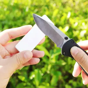 Pocket Stone - 400 Grit Diamond & 1000 Grit Ceramic Silver for Knife Sharpening kitchenknifesharpener sharpal162n sharpeners sharpeningstone