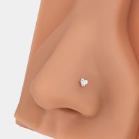 Prong Heart CZ Silver