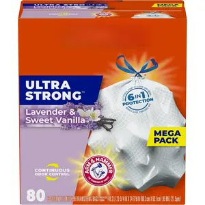 Ultra Strong Tall Kitchen Trash Bags, Lavender & Sweet Vanilla Scent, 13 Gallon, 80 Count