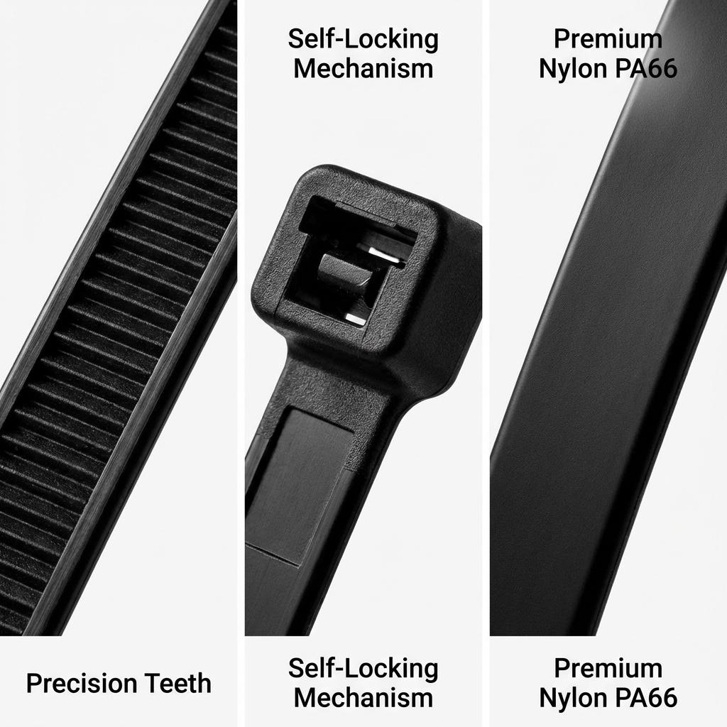 400 Pack Zip Ties Assorted Sizes (4”+6”+8”+12”), Black UV Resistant Cable Ties