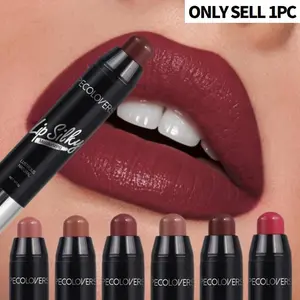 1 Count Lip Silky Crayon Lipstick - Mixed Color Tones, Natural Effect, Universal for All Skin Types, Moisturizing Hydrating Velvet Formula, Dewy Finish Lip Color - Gift Ready