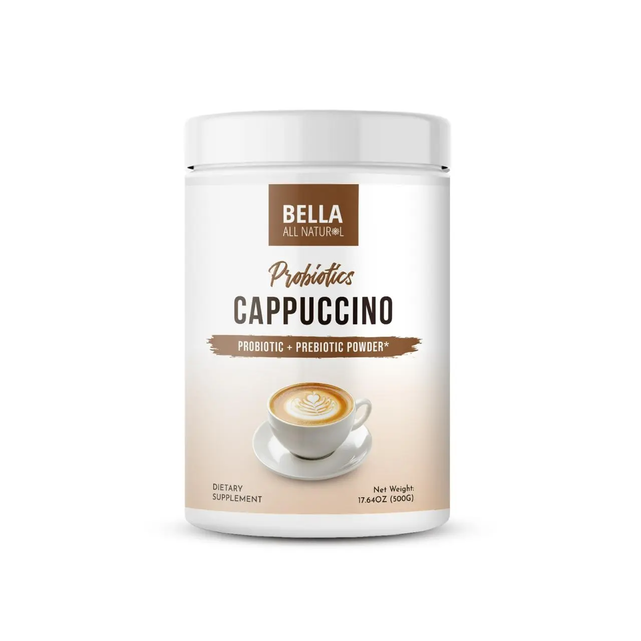 Bella All Natural Creamy Cappuccino - 500g - Probiotic & Prebiotic Powder for Daily Use