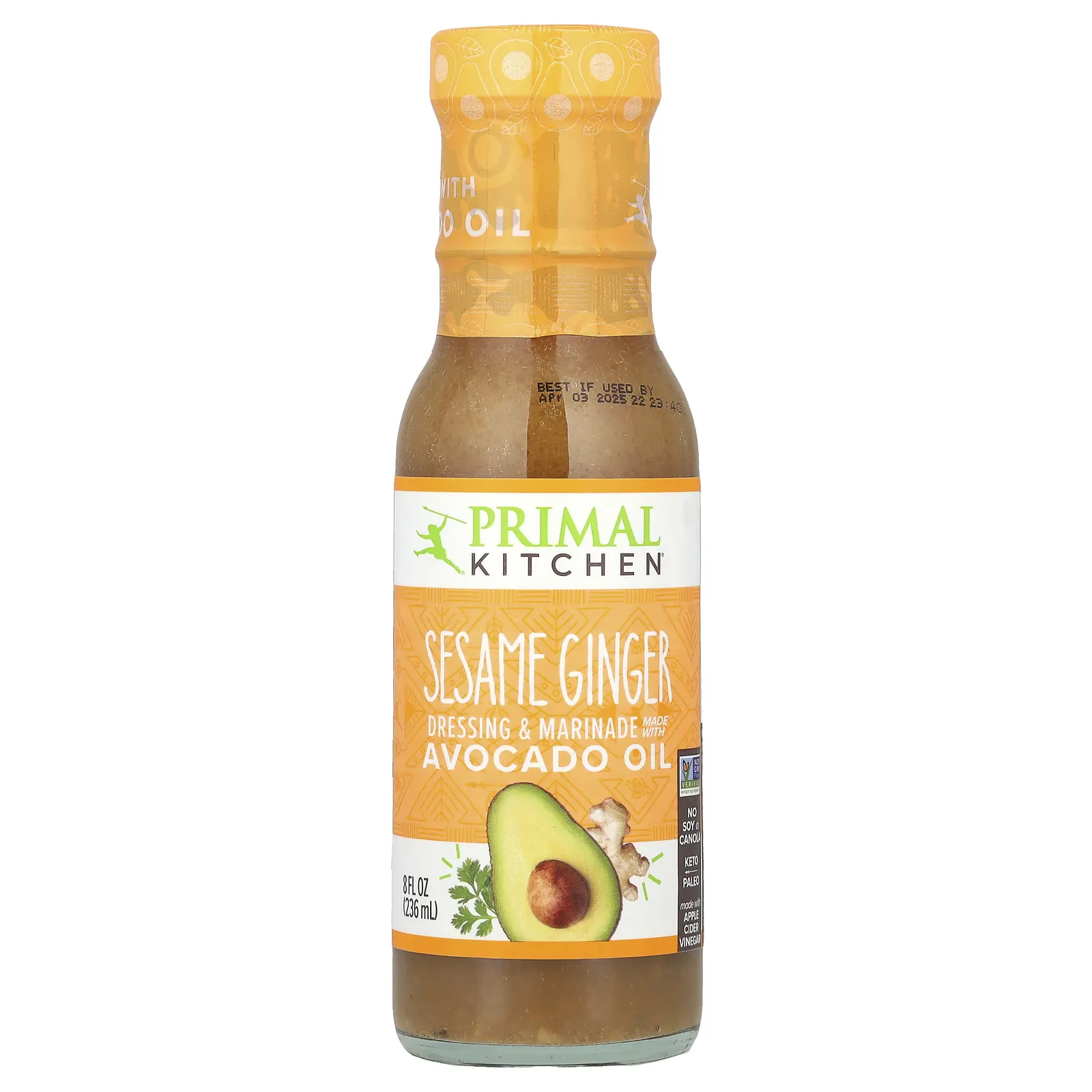 Primal Kitchen Dressing & Marinade Made With Avocado Oil, Sesame Ginger, 8 fl oz (236 ml)