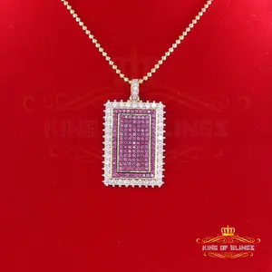 Yellow 925 Sterling Silver Shape Rectangle Pendant with 10.31ct Cubic Zirconia