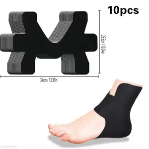 10Pcs Pre-Cut Kinesiology Ankle Tape, Waterproof Breathable Sports Ankle Support Sticker, Elastic Pain Relief Protective Wrap for Fitness Running Sprain Recovery