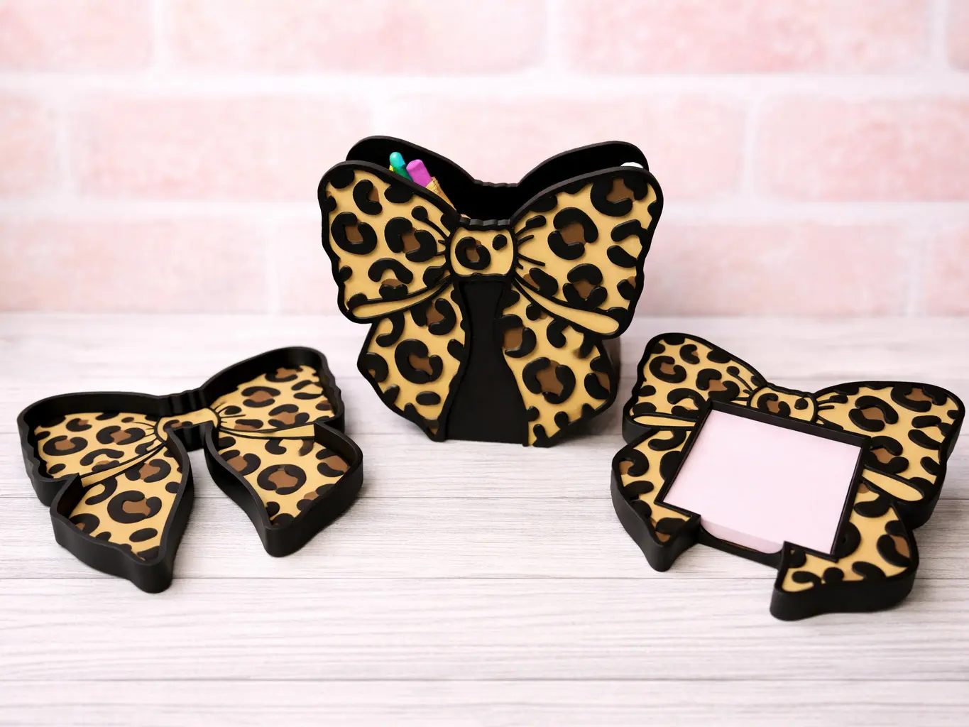 Cute Desk Organizer Set | Pen Holder, Sticky Note Holder & Tray
