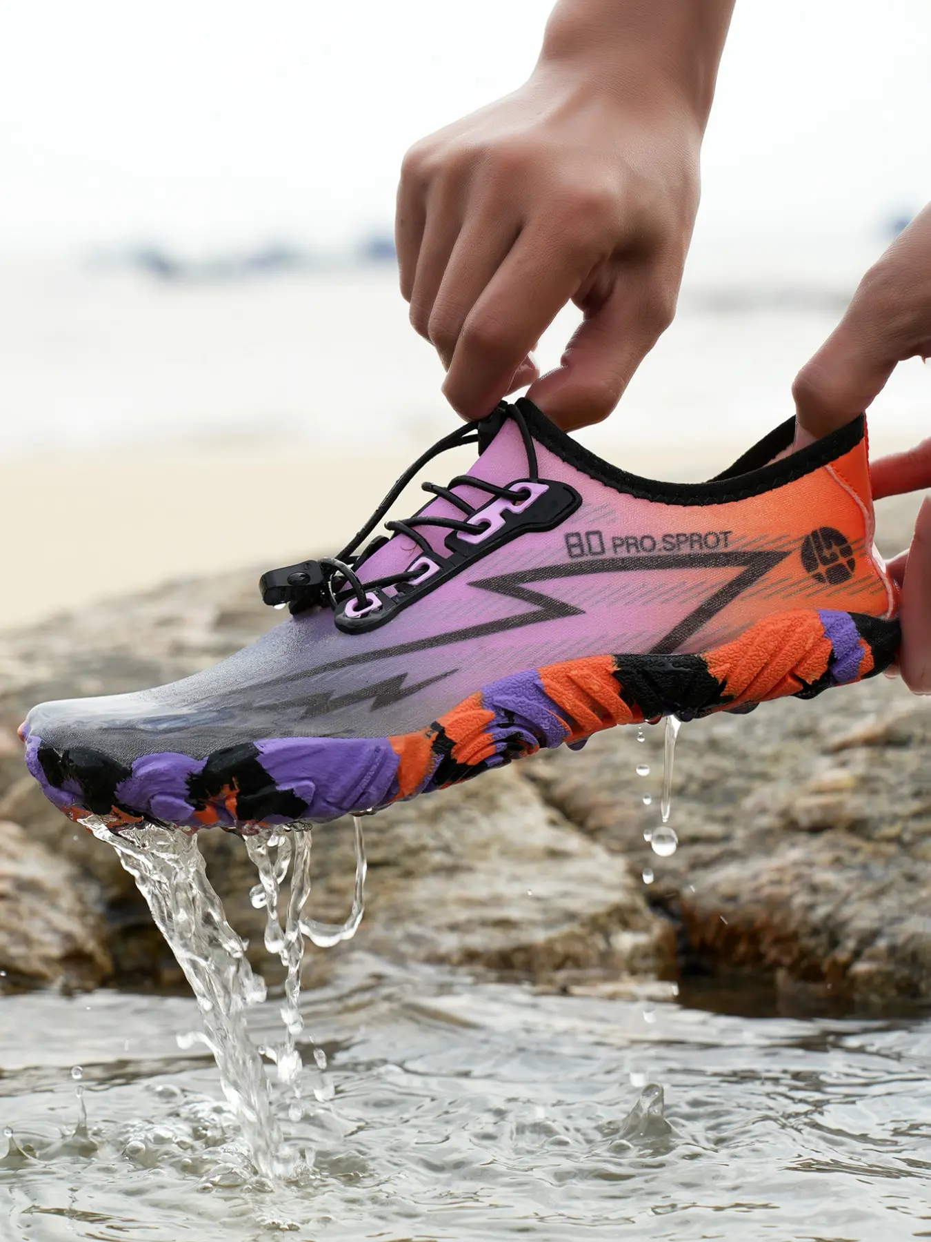 Unisex Quick-Dry Water Shoes, Anti-Slip Rubber Sole, One-Step Design, Breathable Fabric, Ideal for Beach, Pool, Indoor Fitness, Running, Water Footwear, Quick Drying Shoes, Water Aqua Shoes, Water Sports Footwear