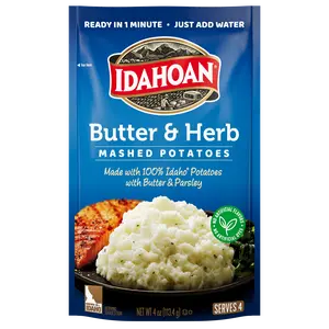 Idahoan Butter & Herb Mashed Potatoes, 4 oz, Pack of 12