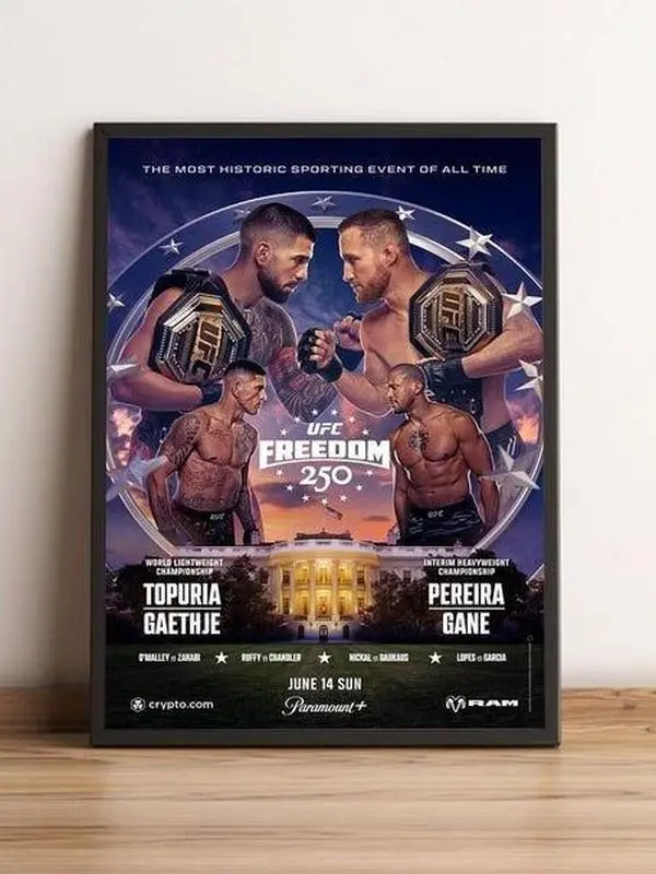 UFC Freedom 250 Fight Poster Print Unframed Wall Art Print