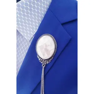 Natural White Shell Lapel Pin