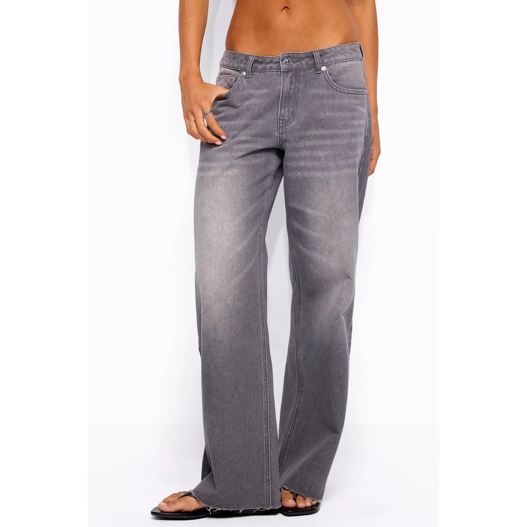 Raelynn Washed Low Rise Baggy Jeans