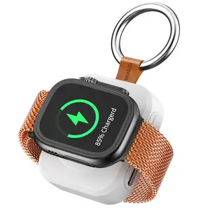 Portable Charger for Apple Watch, Wireless Magnetic Charger, 1200mAh Power Bank Travel Keychain Accessories, Smart Chargers for Apple Watch Series, Wearable