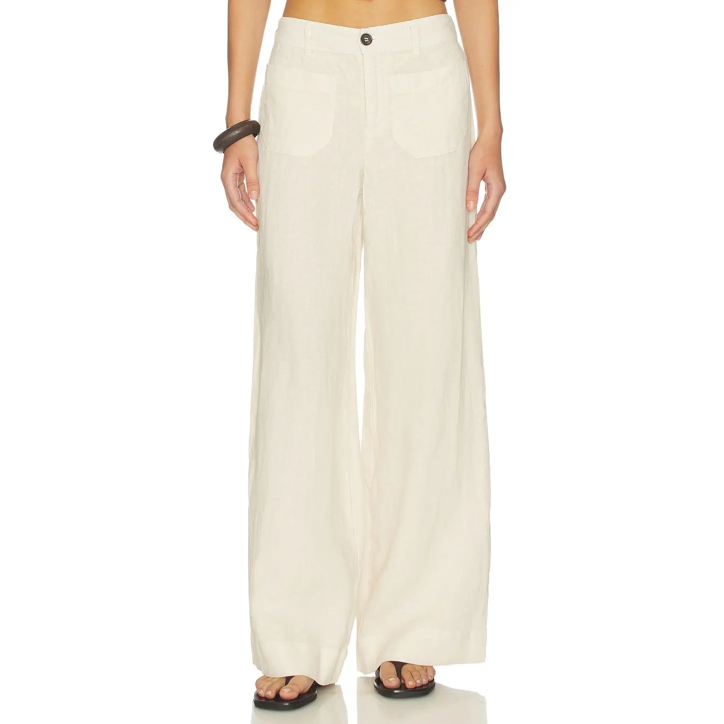 Sanctuary The Linen Marine Wide Leg Pants in Summer Sand