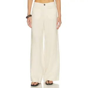 Sanctuary The Linen Marine Wide Leg Pants in Summer Sand
