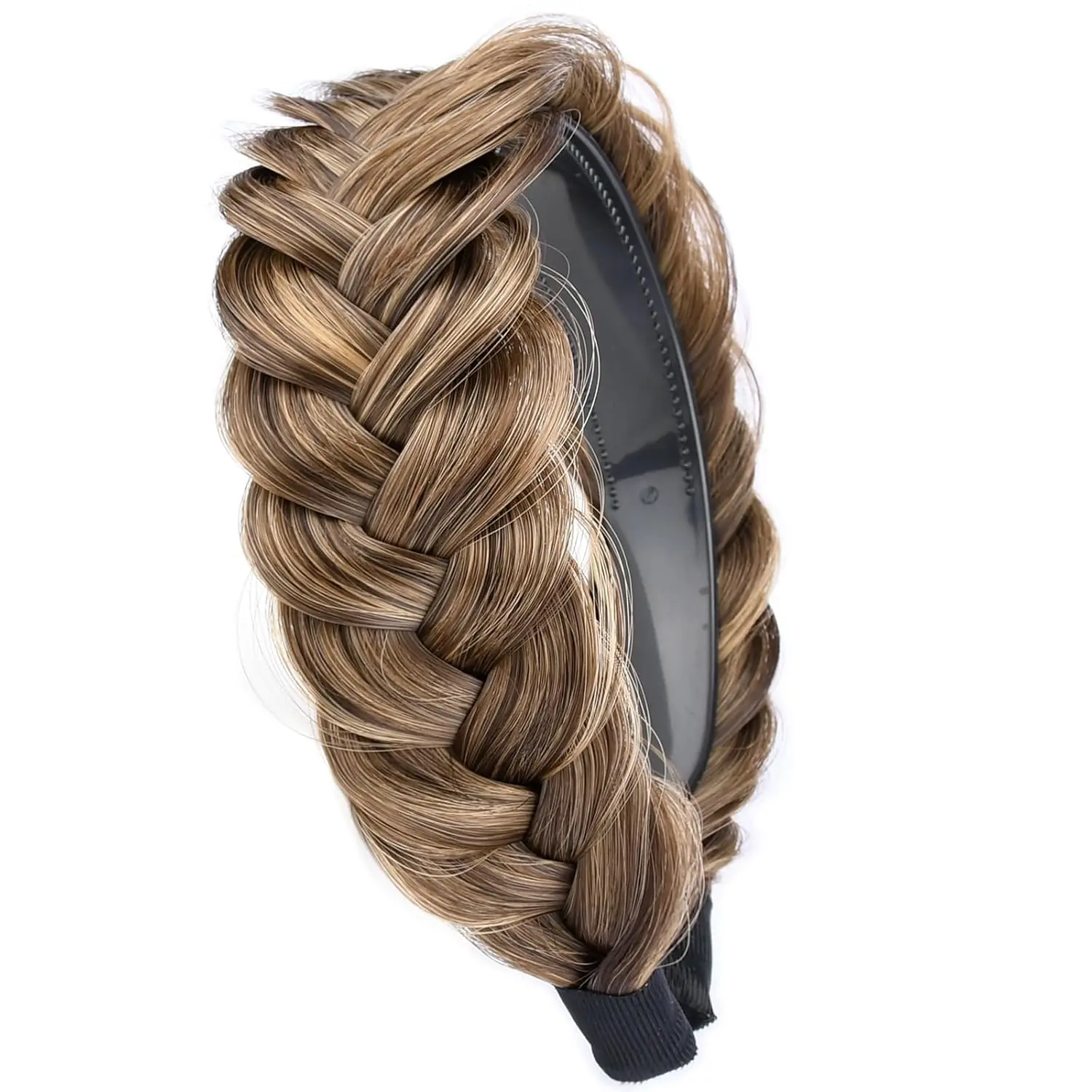 Hair Accessory Synthetic Braided Headband Crystal Deco Wide Fishtail Wide Messy Braided Headband with Teeth Synthetic Hair  main image 2
