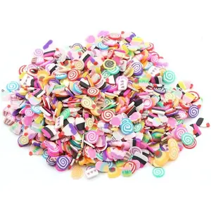 50g 5mm Mixed Polymer Clay Sprinkles Colourful Mix Clay Soft Pottery Slices DIY Nail Art Decor Slime Filler Accessories (Candy)