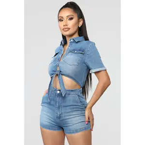 Desert Heart Denim Romper - Medium Wash