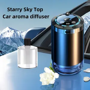 Car Air Freshener Humidifier with Starry Sky Projection Lamp, Auto On/off, Includes Scented Oil, Car Aroma Diffuser, Perfect Gift for Holidays & Parties