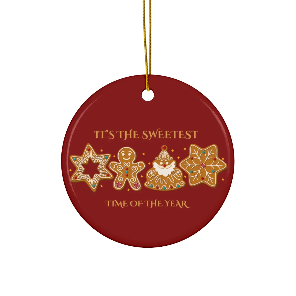 Ceramic Ornament, Christmas Cookie Ornament, Holiday Tree Decoration, Sweet Festive Decor, Xmas Gift Idea, Festive Ornament, Winter Home