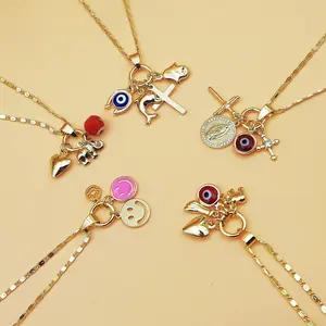 Cross-border bohemian style European and American niche round brand pendant jewelry temperament versatile devil's eye design necklace
