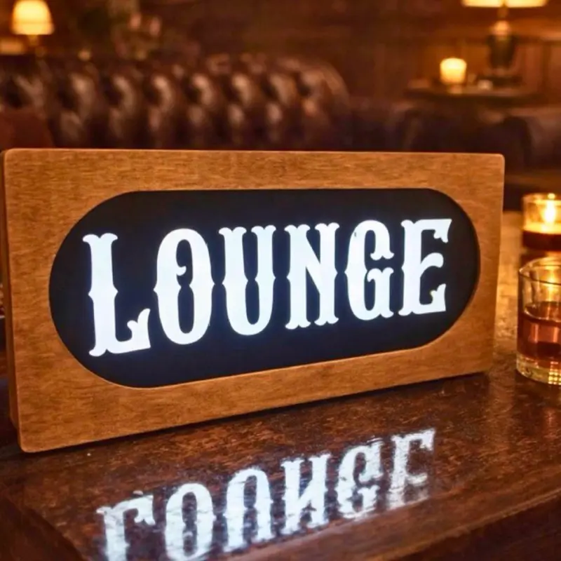 Illuminated Wooden Light Box: Desktop or Wall Mount (Custom Graphics Available)