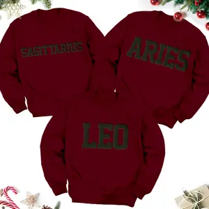 (2D GRAPHIC PRINT) Zodiac Maroon Top, Astrology Sweatshirt, Astrology Sweater, Unisex Gift For Man And Woman - TH1423 Casual Classic Crewneck
