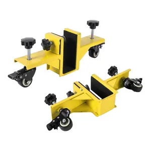 2 Pack Door Dolly with Swivel Wheels - Heavy Duty Steel, 750 LB Capacity, Adjustable Fit 0 to 1-3/4 in Panels, Smooth Rolling on Any Surface, Versatile for Home and Commercial Use,Yellow