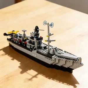 Cruiser Bead Puzzle Toy, Military Ship Assembly Blocks, Creative Game, Educational Disassembly and Matching Knockdown Toy, Perfect Gift for Kids