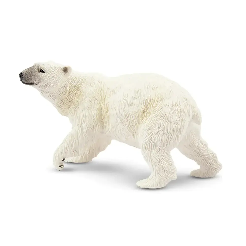 Toymany Hand-Painted Male Polar Bear Figurine – Realistic Animal Model, Perfect for Early Education, Montessori Sensory Play, Cake & Party Decorations, Desk & Home Décor, Thoughtful Gifts, and Collectible Figurine