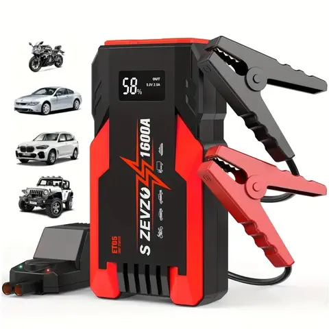15000mAh Built-in Lithium Ion Car Jump Starter - 51.8Wh 12V Battery Booster, Portable Power Solutions, Emergency Power, SUV/Truck Starter, with Flashlight, USB Charger, Reliable at -20°F, Automotive Repair Tool