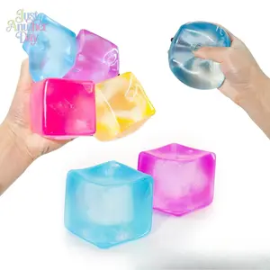 Cube Ice Shape Squishy Ball | Jelly Texture Pull & Squish - Non-Toxic Stress Relief Toy for Kids/Adults
