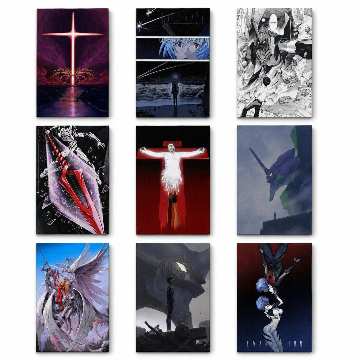 High Detail Neon Genesis Evangelion EVA Canvas Wall Art Poster, EVA Unit-01 Rei Ayanami Asuka Japanese Mecha Manga Print, Home Decor for Bedroom, Gaming Room, Anime Fan Gift, Living Room Decorations, Artistic Indoor Decoration