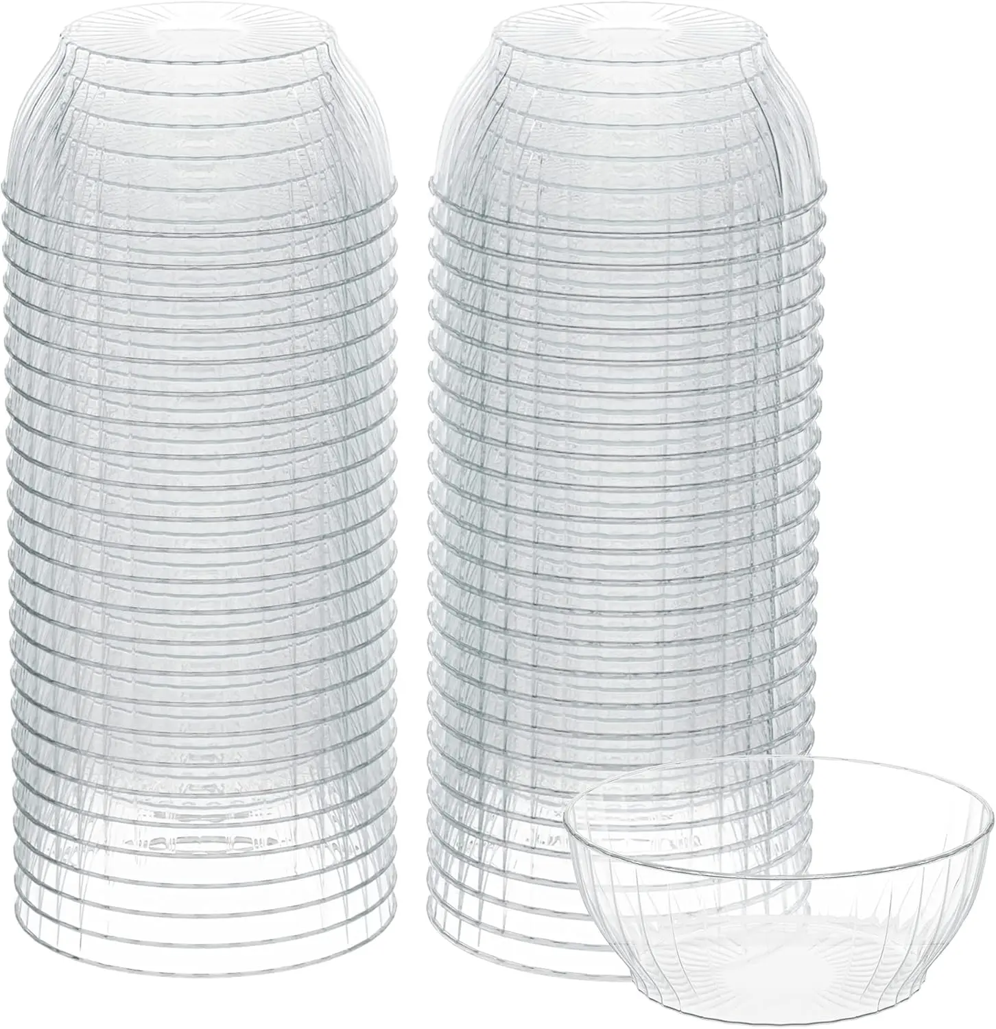 6 Oz Clear Plastic Small Bowls - 50 Pack Disposable Heavy Duty Dessert Bowls With Ice Cream and Salsa (6 OZ, 50 Count)
