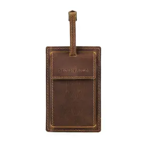 Vachetta Leather Luggage Tag - Versatile Design with Clip Attachment and Versatile Use