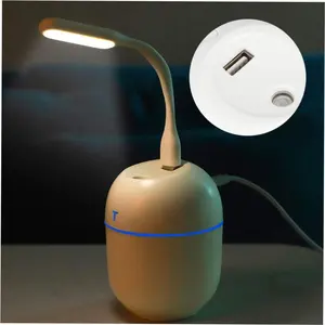 Mini 220 ml USB Charging Desktop Humidifier, Ultra-Quiet Humidifier with LED Light for Bedroom and Office