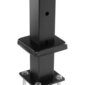 Spring new arrivals Cable Railing Post Level Deck Stair Post 42 x 1.97 x 1.97" Cable Handrail Post Stainless Steel Brushed Finishing Deck Railing Pre-Drilled Pickets with Mounting Bracket Stair Railing Kit Black