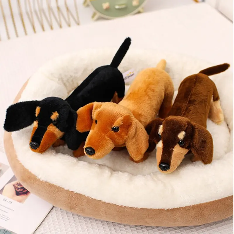 Soft Plush Weiner Dog Toy, 25cm/9.84in, Three Colors Available, Healing Puppy Stuffed Animal, Kids Comfort Pillow, Creative Birthday Gift, Cuddly Stuffed Animal, Soft Stuffed Animals, Huggable Stuffed Animal, Animal Merch