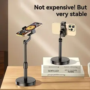 Adjustable Height Multi-Angle Abs Smartphone Stand, Durable Waterproof Tripod Base, Stable Holder Phone Holder Design for iPhone Android, Video Viewing Photography Gaming, Phone Mount