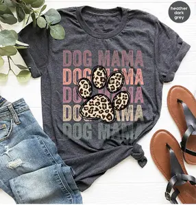 Retro Dog Mom T-Shirt | Dog Mom Gifts | Mother's Day & Vintage Graphic Tees | Leopard Print Paw Shirt