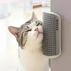 Self Grooming Cat Brush Wall Corner Scratcher Comb