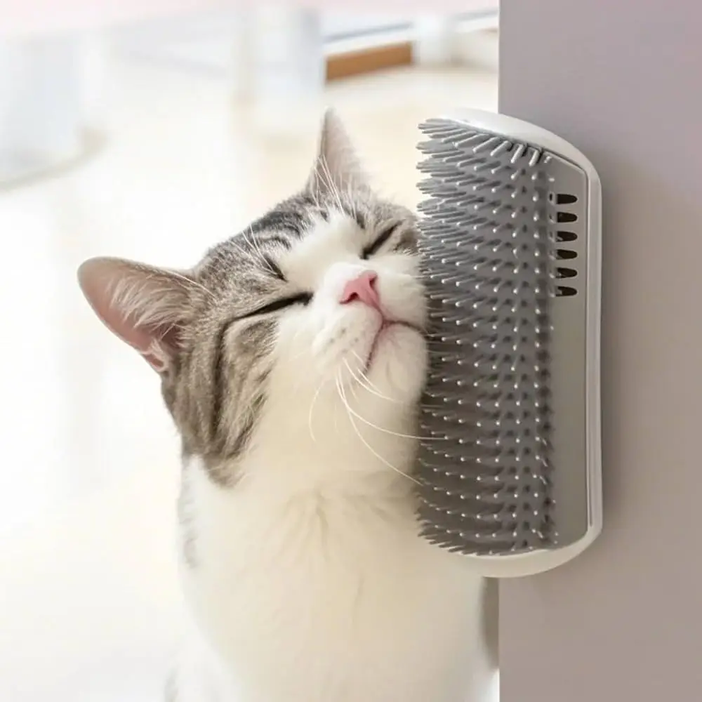 Self Grooming Cat Brush Wall Corner Scratcher Comb