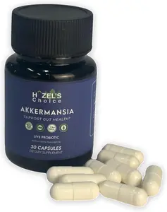 HAZEL'S Choice Akkermansia Probiotic - 30 Capsules - Vegan Non-GMO - No Refrigeration - No Preservatives - Gut-Friendly Daily Routine - Healthcare & Fitness Supplement
