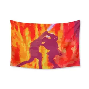 Anakin-and-Obi-Wan's-Duel Tapestry White Durable Man Cave Wall Flag for College Dorm Room Decor Outdoor Party Banner Tree Designroom accessories