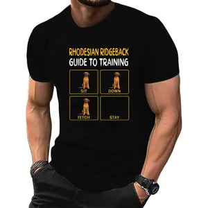 Rhodesian Ridgeback Fun Training Tee – "Sit," "Stay," & "Fetch" Graphic for Dog Lovers